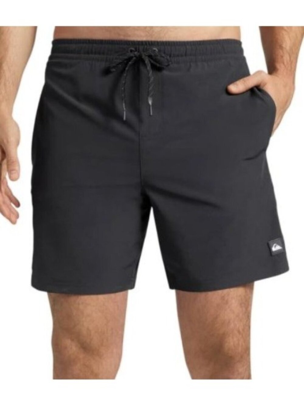 NWT Quiksilver Men's S Black Waterman Collection Mens Swim Volley Shorts UPF